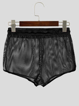 Men's Nightclub Party Sheer Mesh Drawstring Mid-Low Waist Short SKUL77512