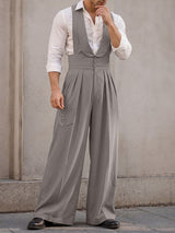 Men's Vintage Elegant High Waist Wide Leg Jumpsuit SKUL75524