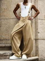 Men's Solid Color Deconstructed Metal Decor Jumpsuit SKUL51832