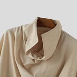 Men's Simple Cowl Neck Long Sleeve Shirt SKUL28486