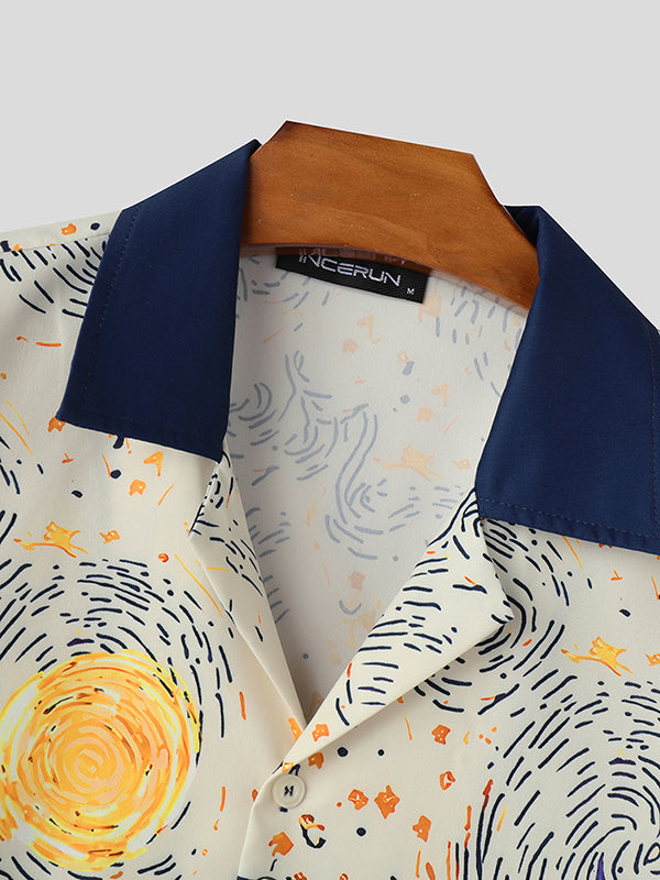 Mens Star Print Casual Shirt SKUL02373