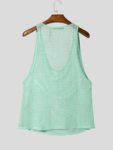 Men's Beach Party Deep V-Neck Mesh Breathable Muscle Fit Tank SKUL72632