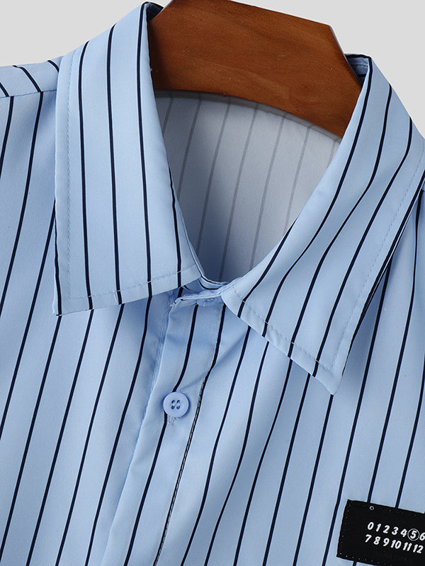 Mens Casual Striped Half Sleeve Shirt SKUL02261