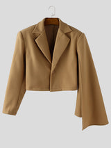 Men's Single Shoulder Drape Cropped Long Sleeve Casual Blazer SKUL28428
