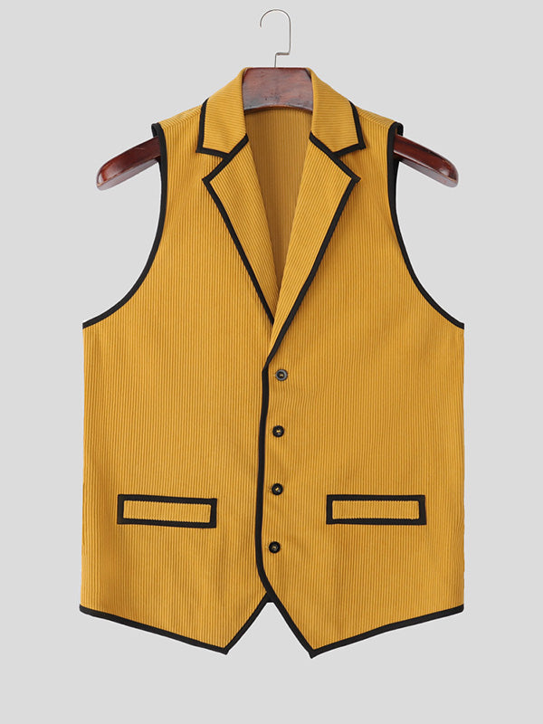 Men's Bold Striped Contrast Casual Waistcoat SKUL31255