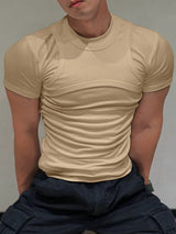 Men's Faux Two-Piece Versatile Stretch Short Sleeve T-Shirt SKUL35292