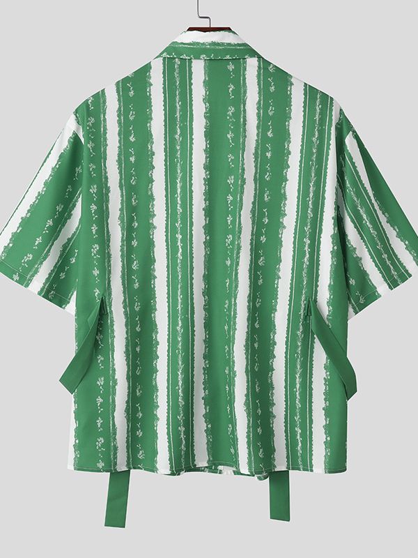 Men's Color Block Patchwork Half Sleeve Shirt SKUL39393