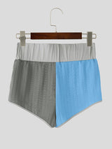 Men's Contrast Color Textured Casual Short SKUL51901