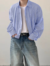 Mens Plain Striped Long Sleeve Shirt SKUK68184