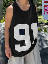 Mens Number Print Sleeveless Tank SKUK76522