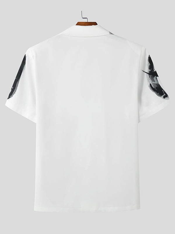 Mens Letter Print Short Sleeve Blazer SKUL06342