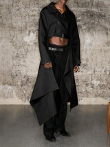 Men's Back Tail Cropped Long Sleeve Blazer SKUL32974