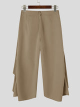 Men's Avant-Garde Darkwear Urban Street Asymmetric Skirt Overlay Drop-Crotch Pant SKUL84575