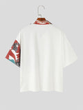 Mens Ethnic Print Short Sleeve Casual Shirt SKUK61538