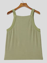 Mens Solid Color Knit Casual Tank SKUL18724