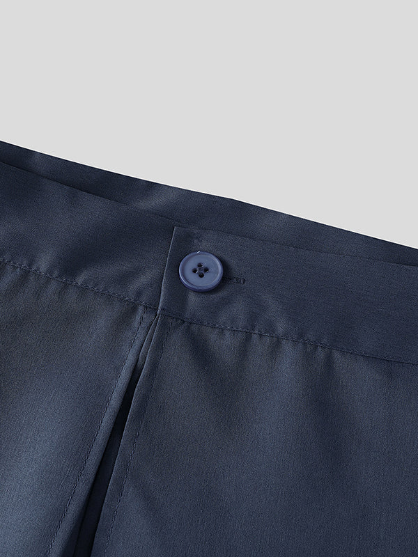 Men's Solid Color Layered Wide Leg Casual Pant SKUL30427