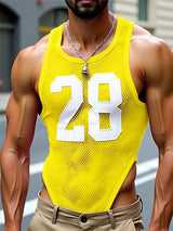 Mens Digital Print Sheer Mesh Sleeveless Bodysuit SKUL03027