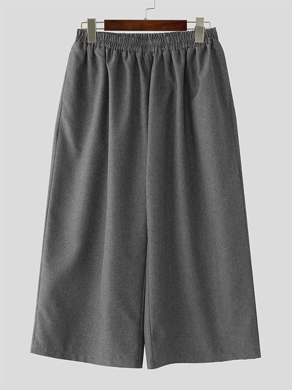 Mens Textured Wide Leg Casual Pant SKUL10768