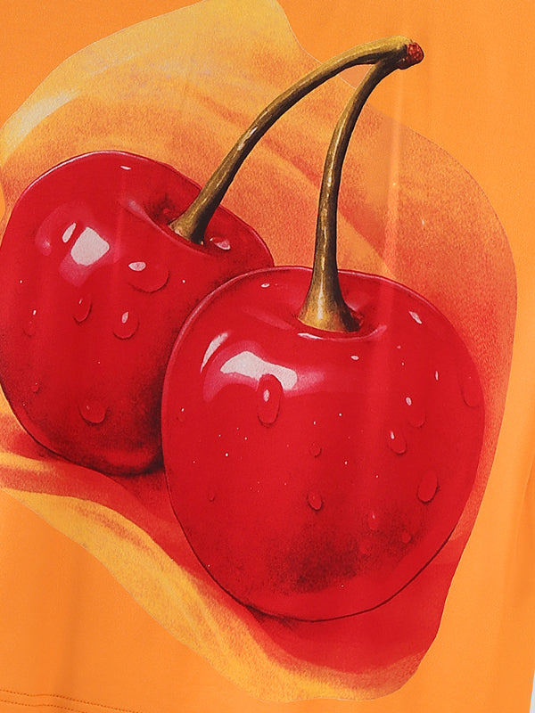 Men's Fruit Print Color Block Short Sleeve T-Shirt SKUL18881