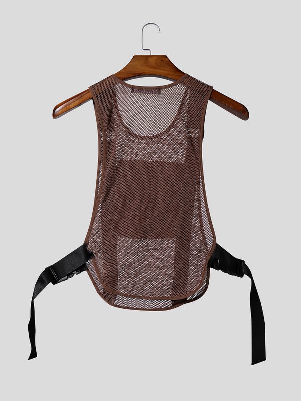 Men's Avant-Garde Mesh Utility Chest Rig Tank SKUL63033