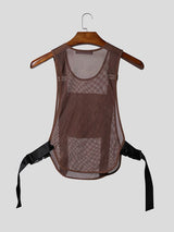 Men's Avant-Garde Mesh Utility Chest Rig Tank SKUL63033