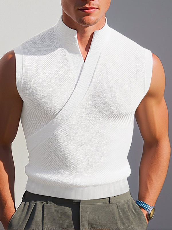 Mens Solid Color Textured Casual Tank SKUL17032