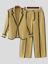 Men's Bold Stripe Colorblock Casual Two Pieces Outfit SKUL24964