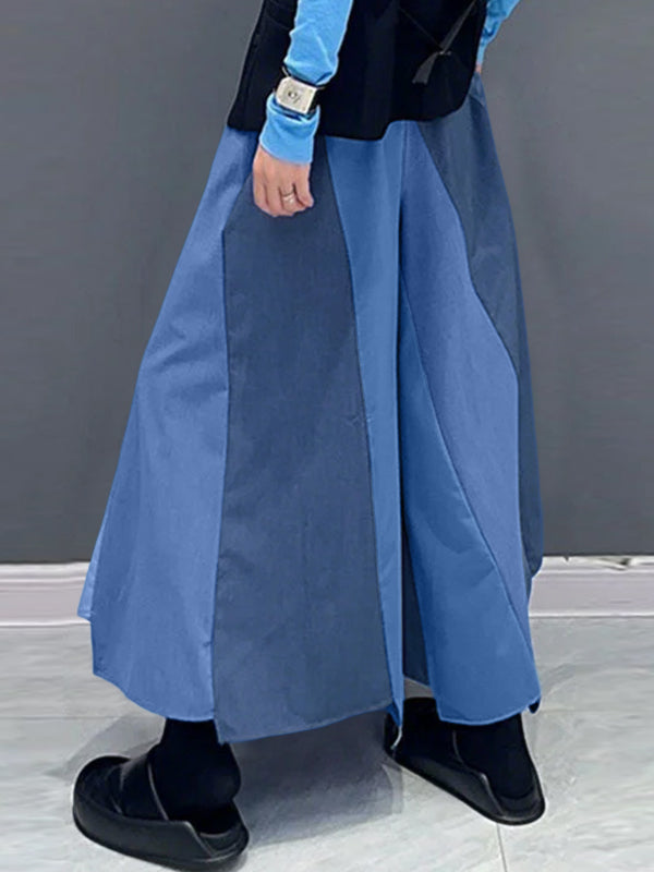 Men's Color Block Patchwork Wide Leg Pant SKUL41009