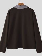 Men's Asymmetric Placket Versatile Long Sleeve Shirt SKUL40163