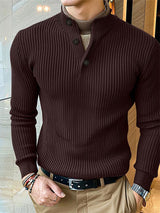 Mens Textured Pullover Long-Sleeve Sweater SKUK75075