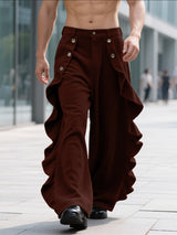 Men's Solid Color Ruffled Casual Pant SKUL29612
