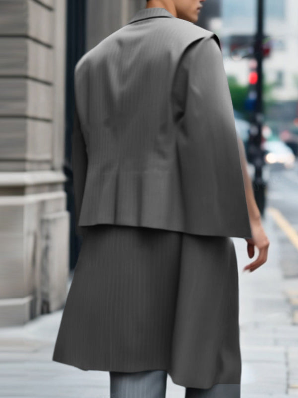 Men's Striped Split Long Sleeve Blazer SKUL22243