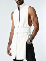 Mens Solid Color Long Hem Casual Tank SKUL07824