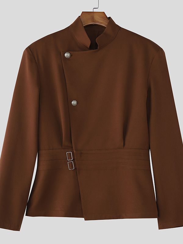 Men's New Chinese Style Stand Collar Long Sleeve Blazer SKUL38920