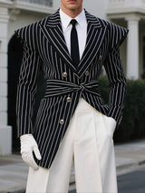 Men's Padded Stripe Casual Long Sleeve Blazer SKUL32753