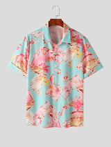 Mens Marine Print Casual Short Sleeve Shirt SKUK52889