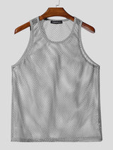Mens Solid Color Sheer Mesh Casual Tank SKUL19141