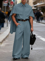 Men's Cape Patchwork Casual Two Pieces Outfit SKUL42643