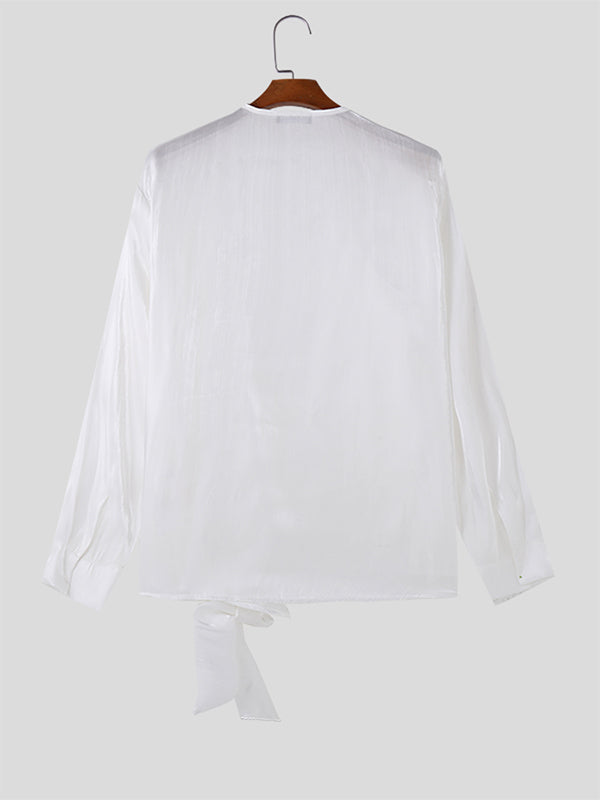 Mens Shiny Pearl Gloss Long Sleeve Shirt SKUK63096