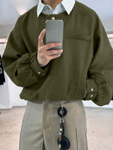 Men's Faux Two Piece Long Sleeve Shirt SKUL37698