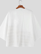 Men's Striped Pocket Loose Long Sleeve Shirt SKUL27175