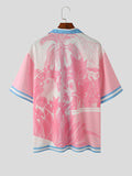 Mens Floral Print Casual Short Sleeve Shirt SKUK56720