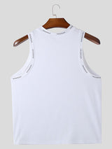 Mens Letter Print Patchwork Knit Tank SKUL02173