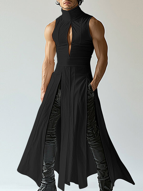 Mens Cutout Split Long Sleeveless Tank SKUL04305