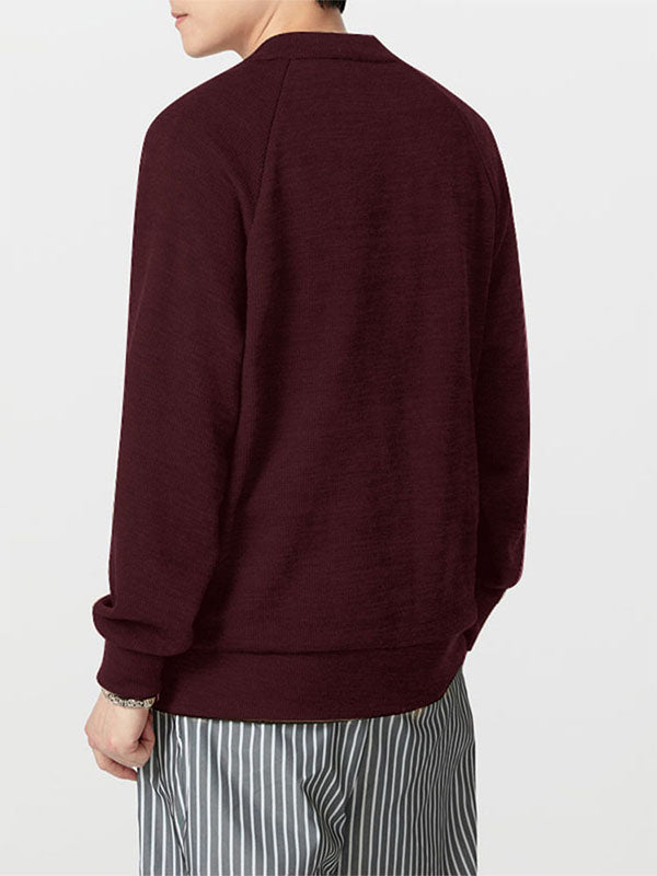 Men's Knit V-Neck Long Sleeve Cardigan SKUL27333