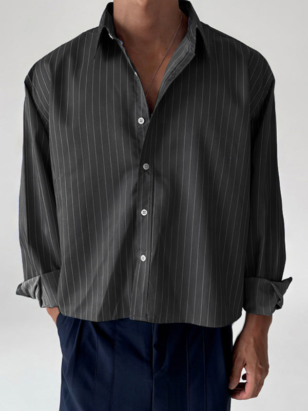 Men's Striped Casual Long Sleeve Shirt SKUL31498