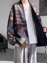 Mens Bohemian Print Long Sleeve Cardigan SKUK83002