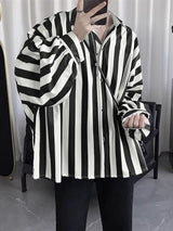 Men's Casual Striped Loose Long Sleeve Shirt SKUL35300