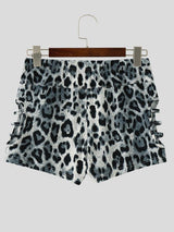 Men's Wild Jungle Instinct Leopard Print Side Cutout Fitted Short SKUL69697