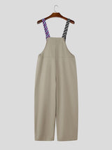 [Fabric Upgrade] Men's Avant-Garde High Waist Necktie Suspender Strap Baggy Wide Leg Overall SKUL68644